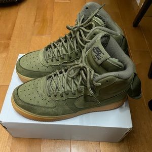 Suede Army green Air Force 1s